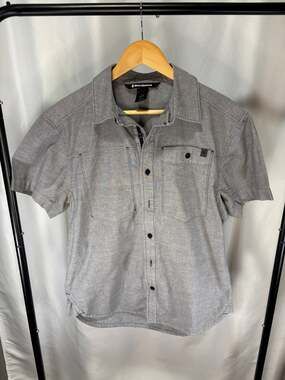 Black Diamond Men’s Gray Short Sleeve Button-Up Outdoor Shirt Size Medium